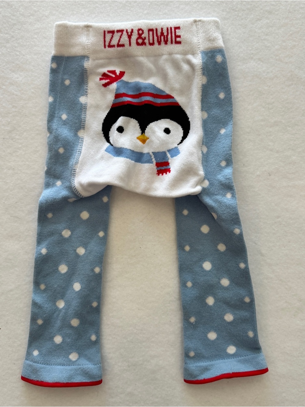 NWT Izzy & Owie Baby penguin Leggings blue w/ white polkadot 12-24 Months